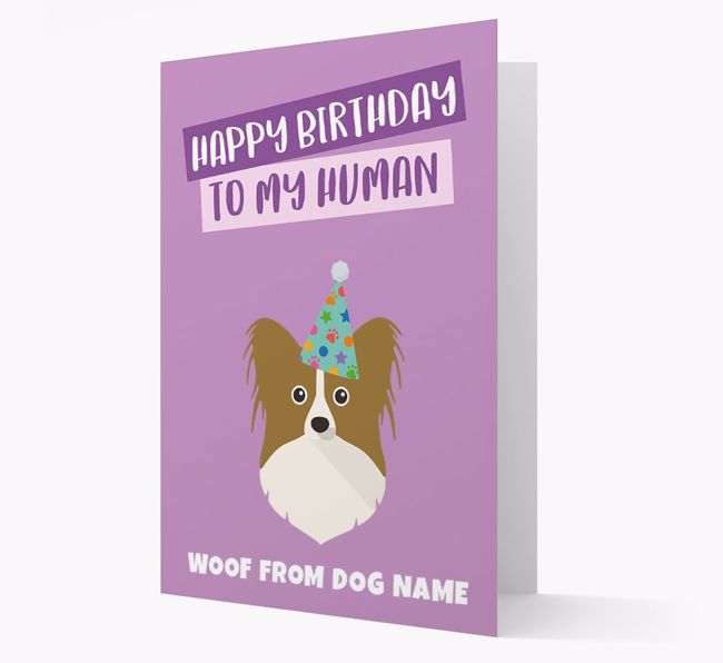 Personalized 'Happy Birthday To My Human' Card with {breedCommonName} Icon